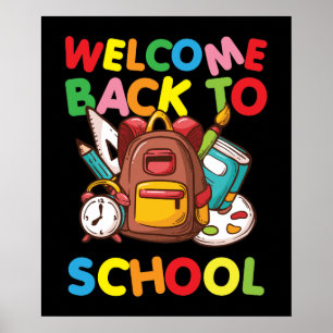 Affiche Premier jour de l'école Enseignant Bienvenue Retou