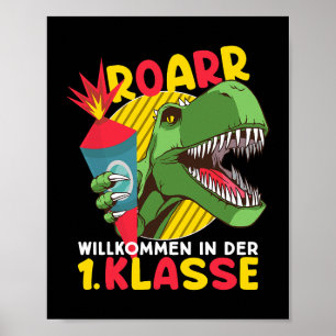 Affiche Premier jour de l'enseignant Dinosaure de l'école