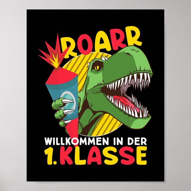 Affiche Premier jour de l'enseignant Dinosaure de l'école  (Devant)