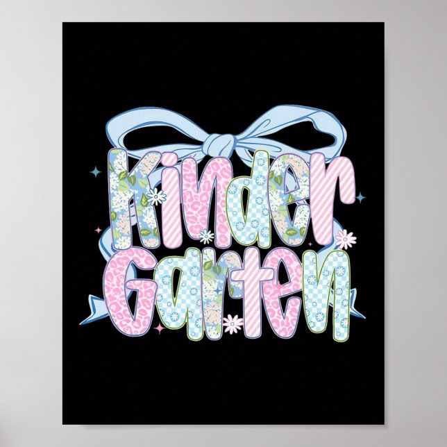Affiche Premier jour de maternelle floral pour enseignant (Devant)
