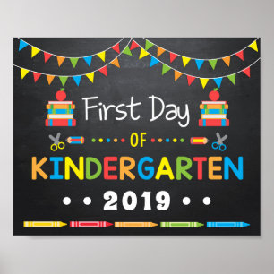 Affiche Premier jour de maternelle, Panneau d'ardoise
