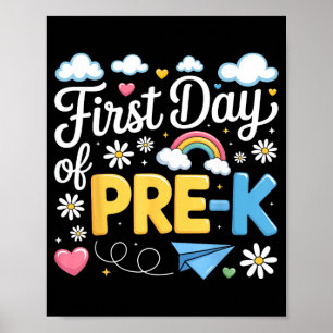 Affiche Premier jour de pré-maternelle retour à l'école pr
