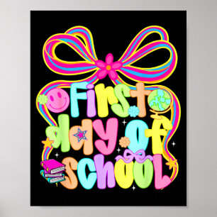 Affiche Premier jour de rentrée coquette retour à l'école