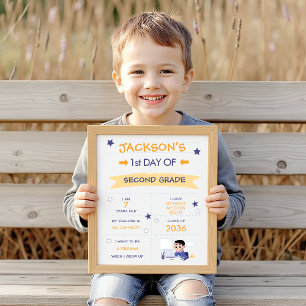 Affiche Premier jour d'école pour garçons