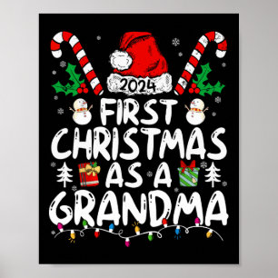 Affiche Premier Noël Comme Famille Grand-Mère Qui Correspo