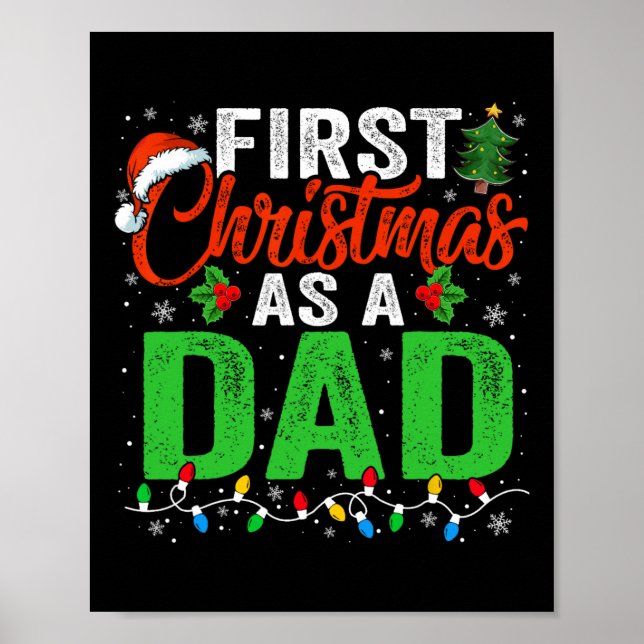 Affiche Premier Noël Comme Papa Noël Éclairage Nouveau Pèr (Devant)