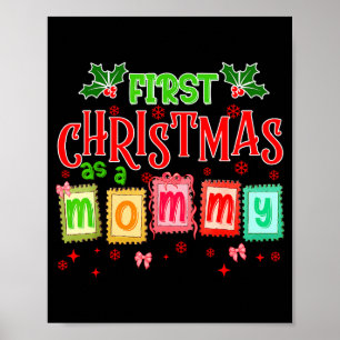 Affiche Premier Noël en tant que maman 2025 Coquette Nœud