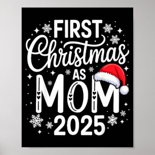 Affiche Premier Noël en tant que maman 2025 Famille assort