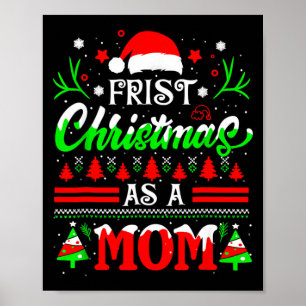 Affiche Premier Noël en tant que maman drôle Nouvelle mama