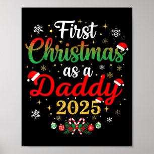 Affiche Premier Noël en tant que papa 2025 Nouveau papa No