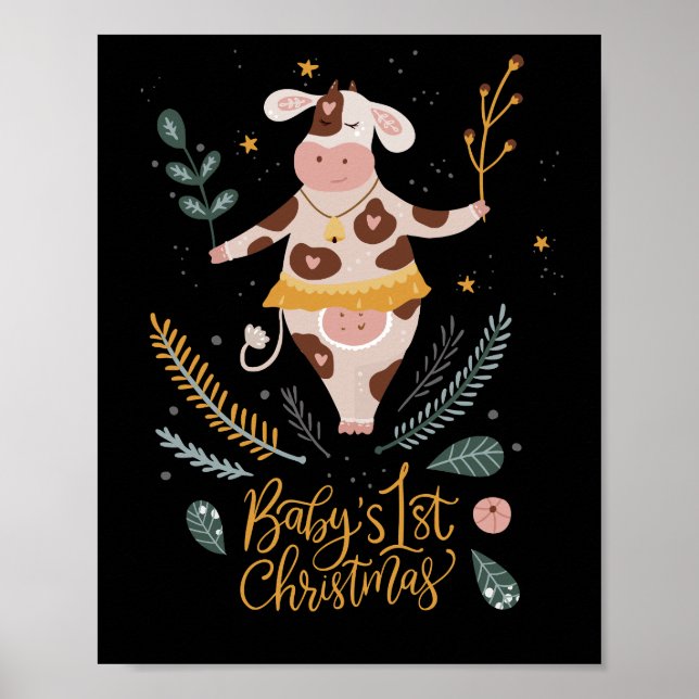 Affiche premier noël pour bébé (Devant)