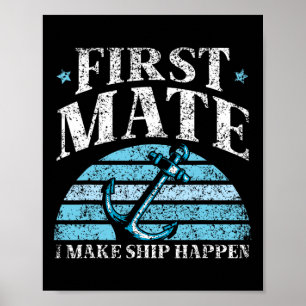 Affiche Premier Officier Je Fais Arriver le Bateau Yacht M