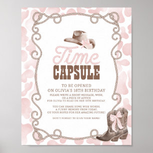 Affiche Premier Rodéo 1er Anniversaire Rose Panneau de Cap