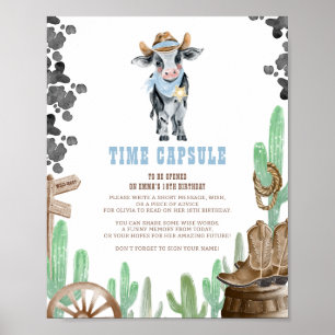 Affiche Premier Rodéo Bébé Far West Signe de la capsule te