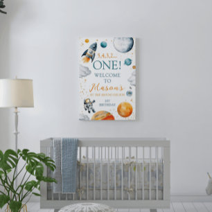 Affiche Premier Space Adventure Boy Bienvenue d'anniversai