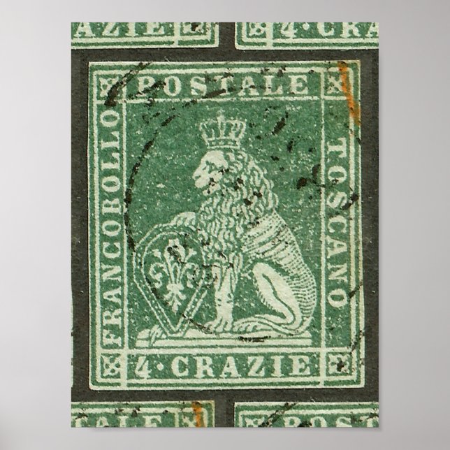 Affiche Premier timbre postal - Toscane (1851) (Devant)