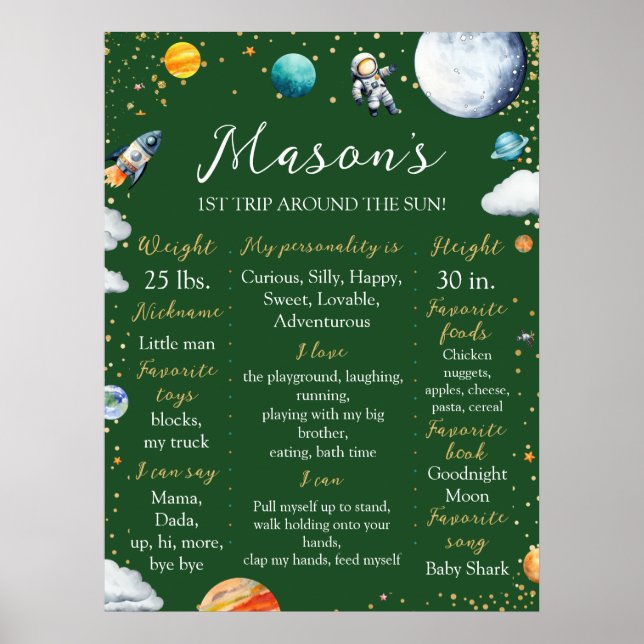 Affiche Premier Tour Autour du Soleil Jalon de Naissance (Devant)