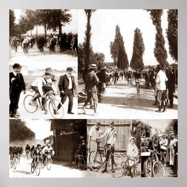 Affiche Premier Tour de France 1903 Début à Fin Collage (Devant)