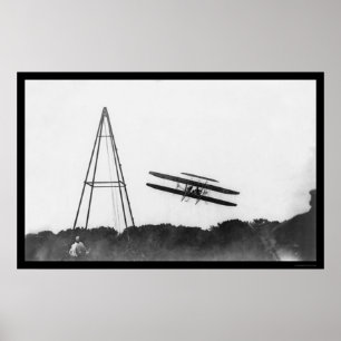 Affiche Premier vol d'avion militaire, Orville Wright 1909