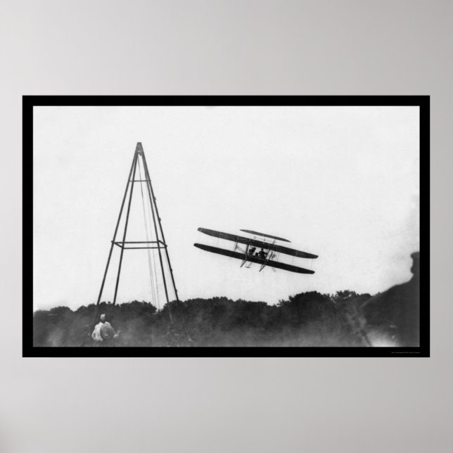 Affiche Premier vol d'avion militaire, Orville Wright 1909 (Devant)
