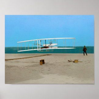 Affiche Premier vol Wright Brothers Avion Vintage