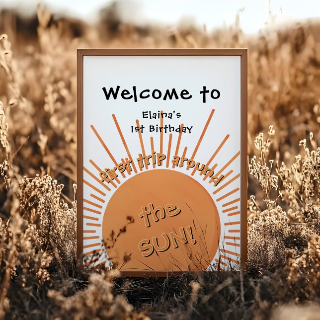 Affiche Premier Voyage Autour Du Soleil 1Er Anniversaire B (Créateur téléchargé)