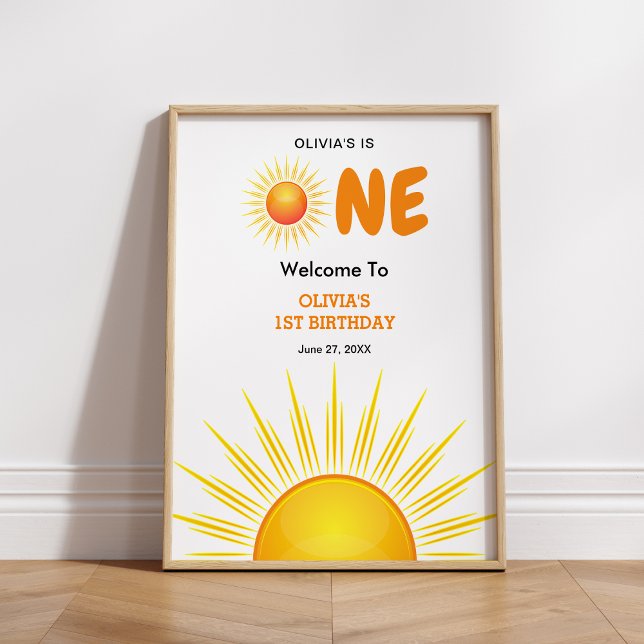 Affiche Premier voyage autour du soleil 1er anniversaire B (Boho First Trip Around the Sun 1st Birthday Welcome Sign )
