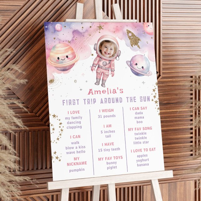 Affiche Premier voyage autour du soleil Anniversaire (Créateur téléchargé)