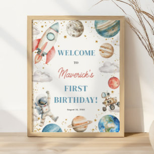 Affiche Premier voyage autour du soleil Anniversaire 16x20