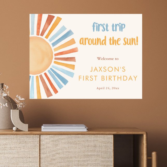 Affiche Premier voyage autour du soleil premier anniversai (Créateur téléchargé)