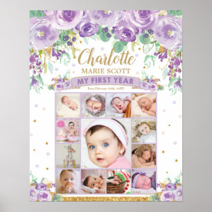 Affiche Première année 1er anniversaire Photo Milestone Co