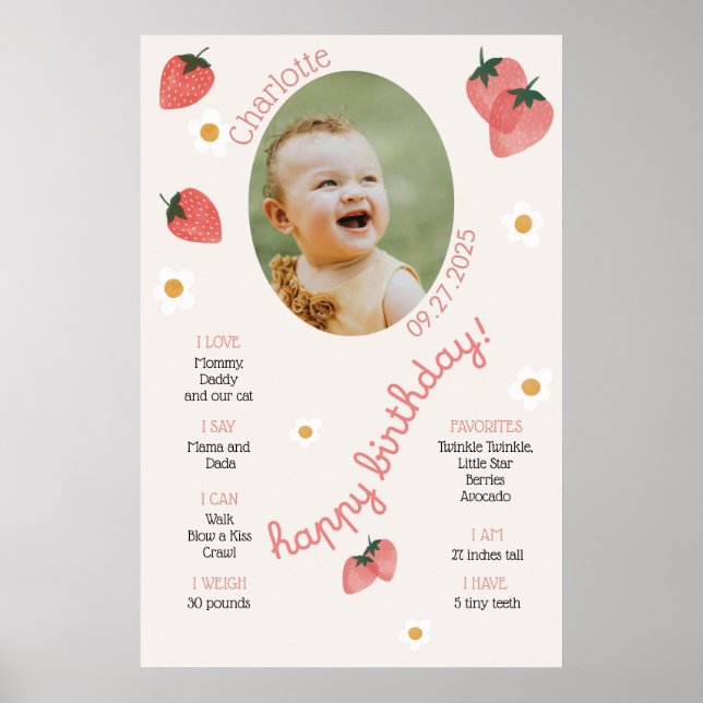 Affiche Première année de Berry Jalon de fraise Fille (Devant)