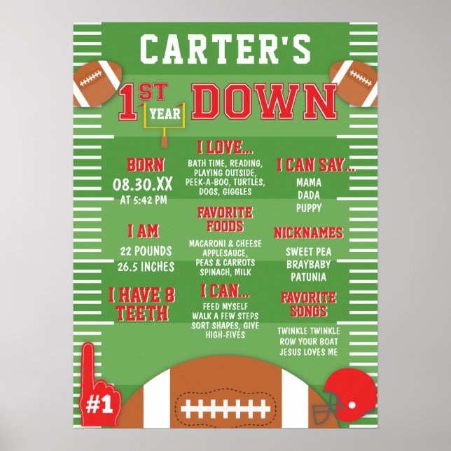 Affiche Première année Down Red Football 1er Anniversaire  (Devant)