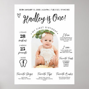 Affiche Première année du bébé Jalon Board 1er anniversair