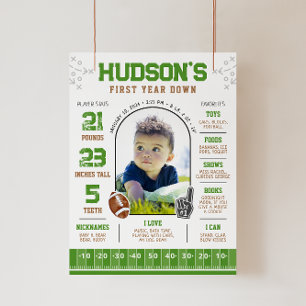 Affiche Première année Football bas 1er anniversaire Jalon