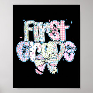 Affiche Première Année Retour À L'École Coquette Préppy Cr