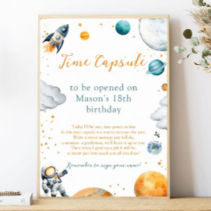 Affiche Première Aventure Spatiale Garçon Anniversaire Cap