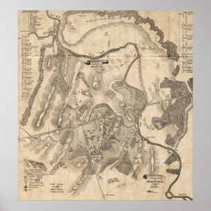 Affiche Première bataille de Bull Run - Guerre civile Pano