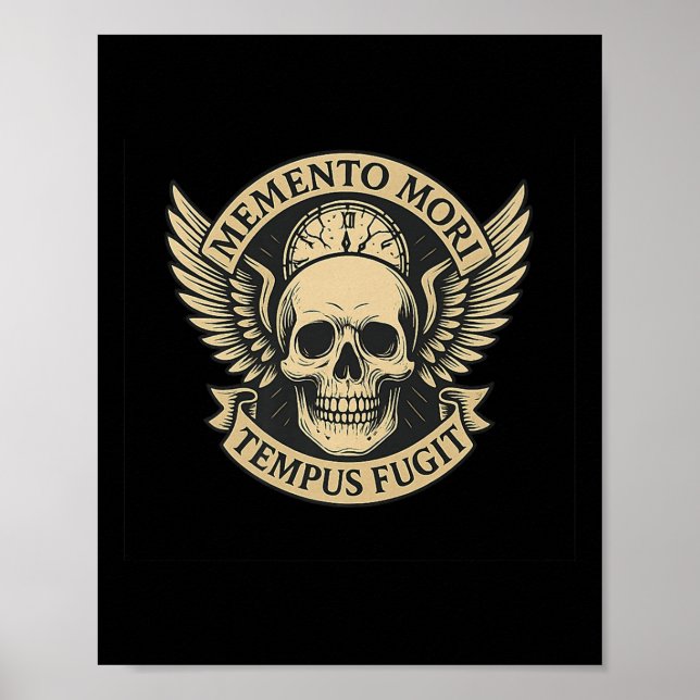Affiche Première citation de Memento Mori Tempus Fugit Lat (Devant)