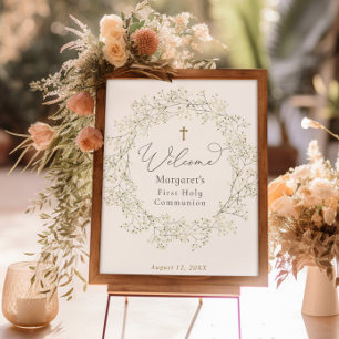 Affiche Première communion du souffle du bébé Bienvenue