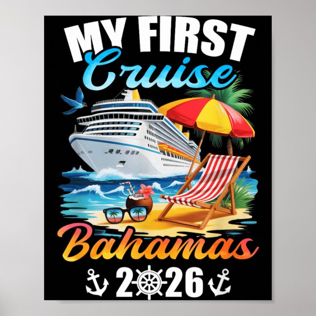 Affiche Première Croisière Bahamas 2026 Voyage de Vacances (Devant)