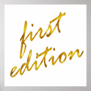 Affiche Première Édition Citation Faux Gold Foil Metallic 