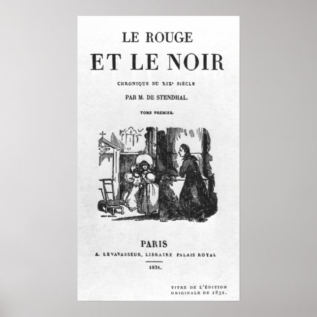 Affiche Première édition de "Le rouge et le noir" (Devant)