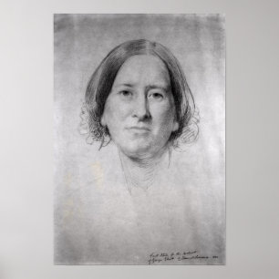 Affiche Première étude pour le portrait de George Eliot