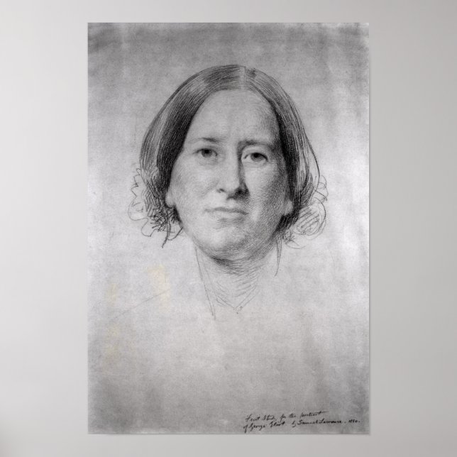 Affiche Première étude pour le portrait de George Eliot (Devant)