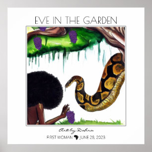 Affiche Première femme Black Eve et serpent dans le jardin