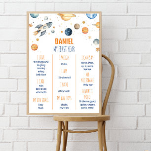 Affiche Première fête d'anniversaire de l'espace astronaut