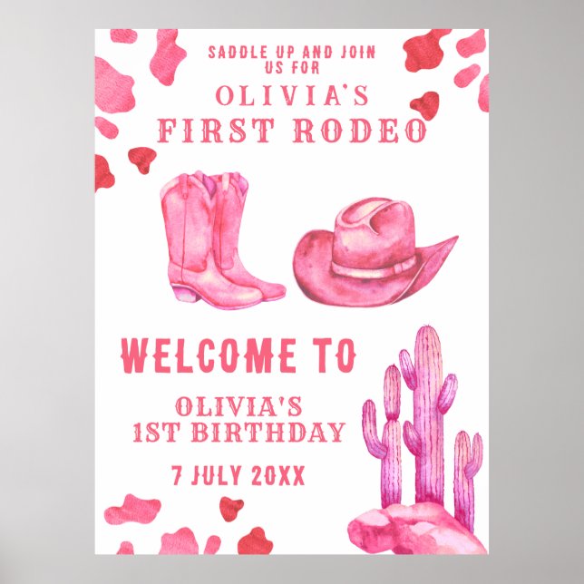 Affiche Première fête d'anniversaire de Pink Cowgirl (Devant)