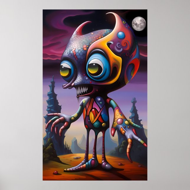 Affiche Première Fête de Monster - Ken Gage Surreal Art (Devant)
