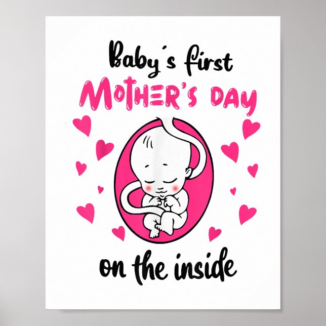 Affiche Première fête des mères du bébé à l'intérieur (Devant)